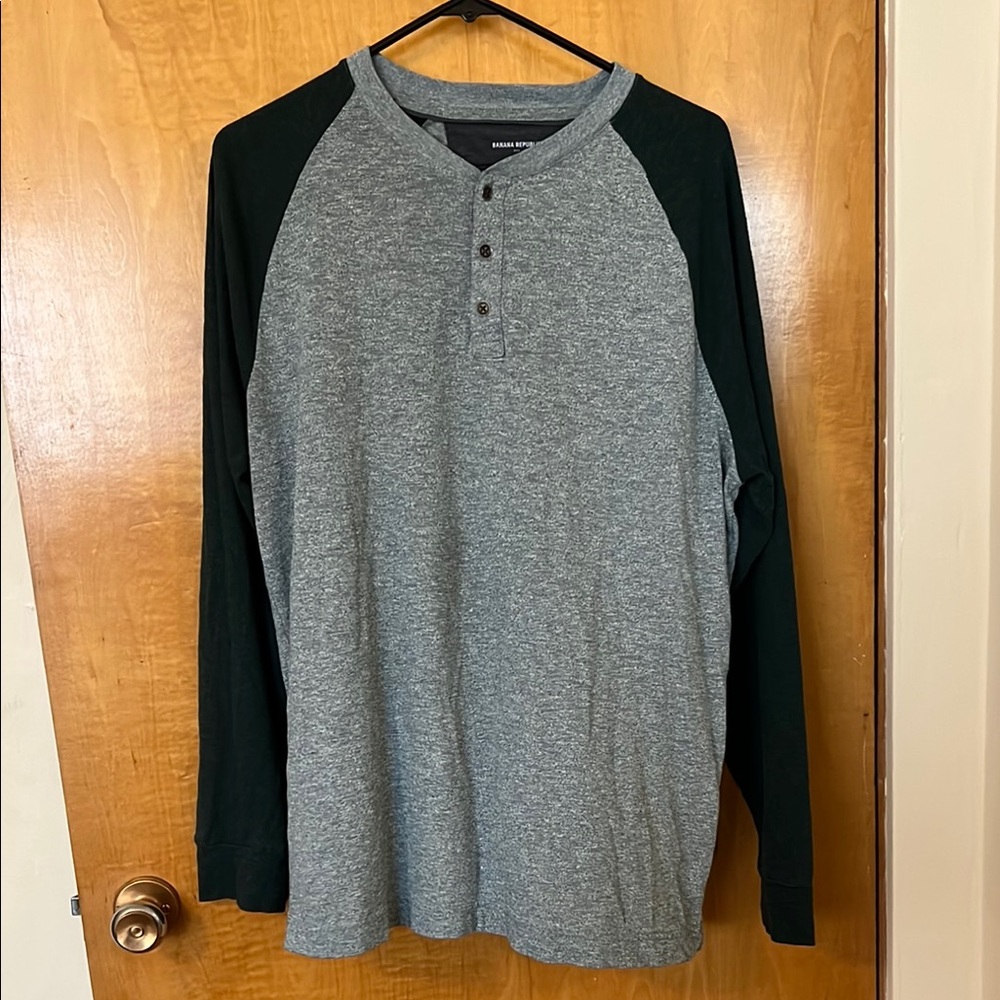 Green Henley shirt